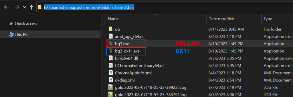 How to disable Baldur's Gate 3 launcher on Steam - exe dx11 and vulkan