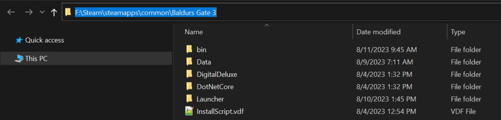 How to disable Baldur's Gate 3 launcher on Steam - local steam folder